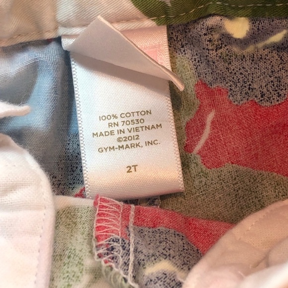 Janie And Jack Vivid Red Blue Yellow White Floral Toddler Girl Shorts Size 2T - Picture 7 of 11